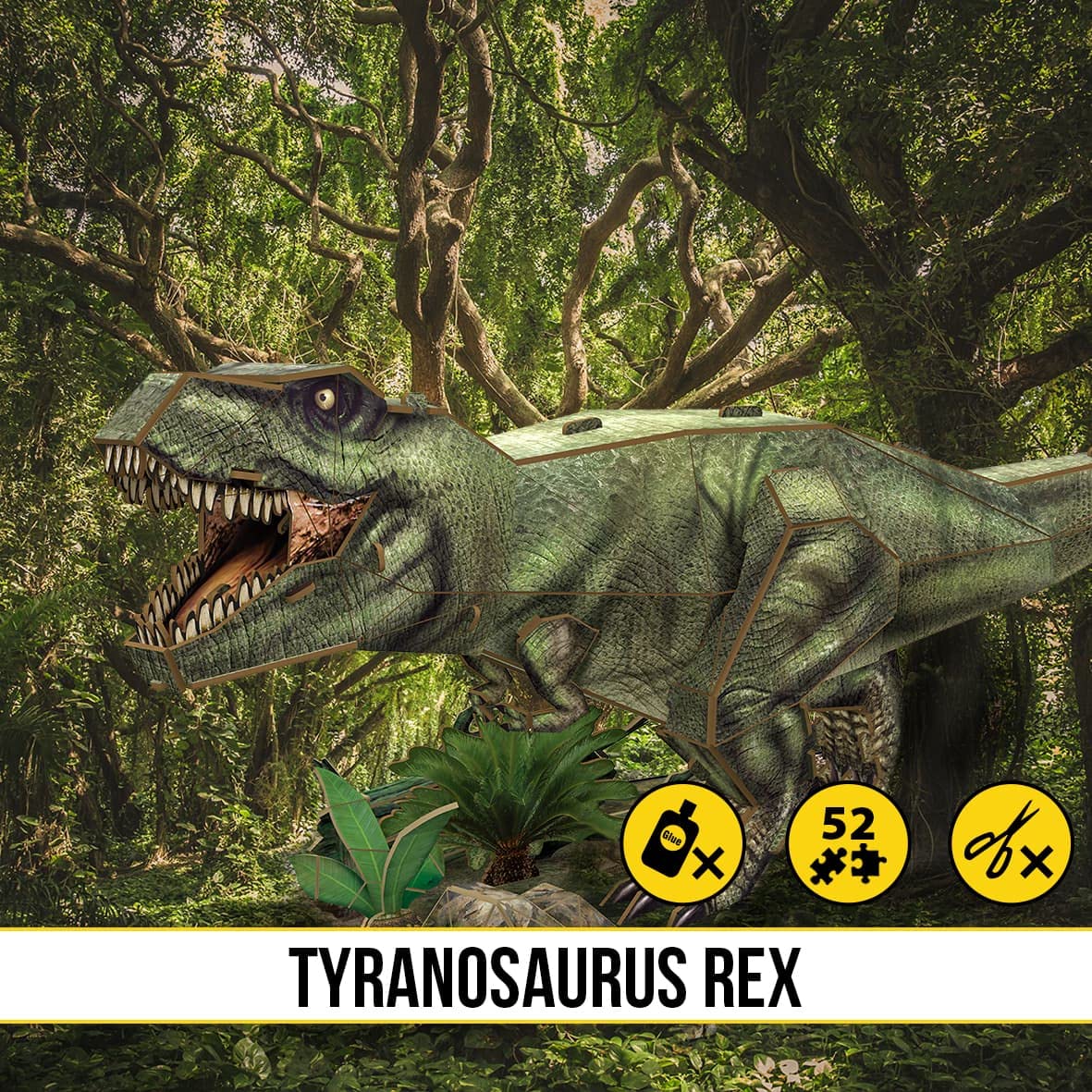 National Geographic 3D Tyrannosaurus Rex Puzzle - Dinosaur Toys for Kids Ages 8+, STEM Learning Activity, Educational Gift for Boys & Girls - Perfect for Birthday Parties, Classroom Projects & Dinosaur Lovers