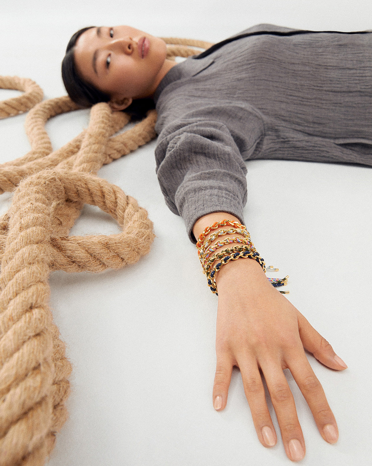 GRID 3 Prisma Adjustable Rope Bracelet for Women - Stylish Elastic Stretch Beaded Friendship Bracelet - Perfect for Everyday Wear, Gifts & Boho Fashion