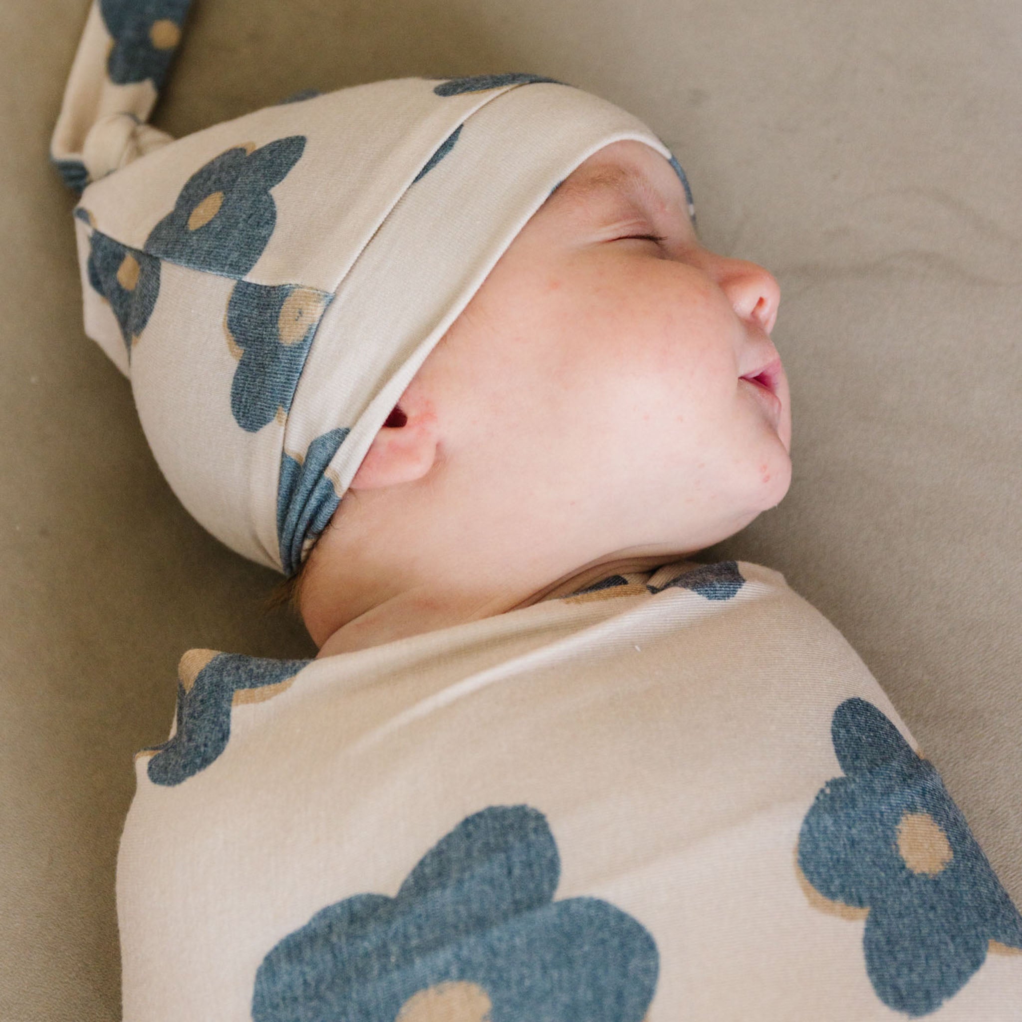 Soft & Breathable Knit Swaddle Blanket for Babies - Gemma in Tan | Perfect for Newborn Swaddling, Nursing & Comfortable Sleep