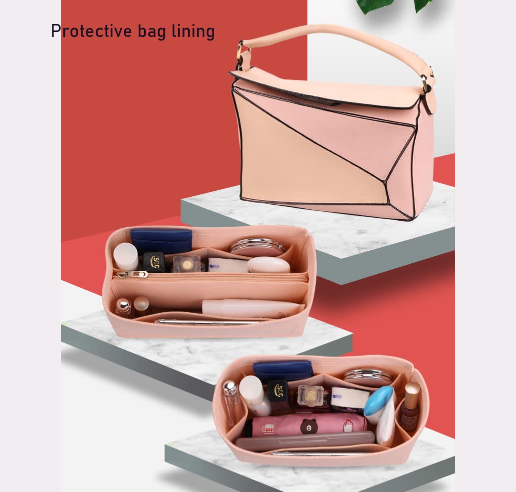 LKCAEY Purse Organizer Insert for Loewe Puzzle Bag - Small Size 3066 Khaki | Handbag Organizer for Travel, Work & Daily Use