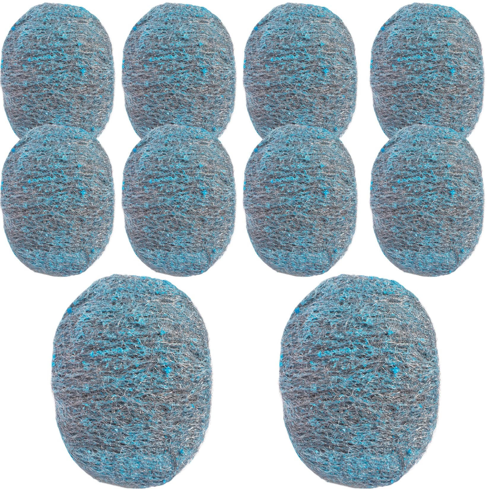 10Pcs Steel Wool Soap Pads - Heavy Duty Metal Scouring Pads for Kitchen Cleaning | Pre-Soaped Disposable Scrubbing Pads for Tough Grease, Oil & Stains | Perfect for Pots, Pans, Grills & Oven Racks