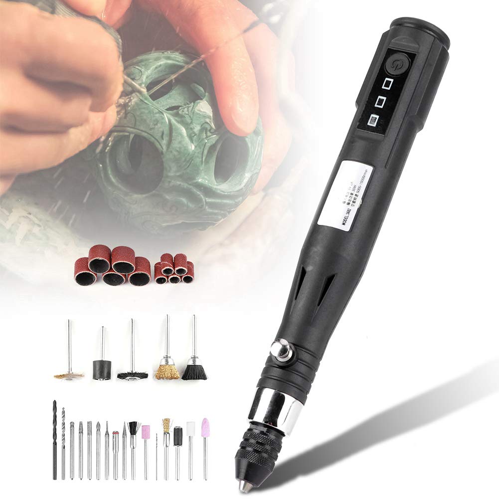 Electric Mini Drill & Grinder Pen - Portable Rotary Tool Kit 5000-15000 RPM with 5V 2A Power - Perfect for DIY Crafts, Jewelry Making, Wood Carving, Metal Engraving & Home Repairs