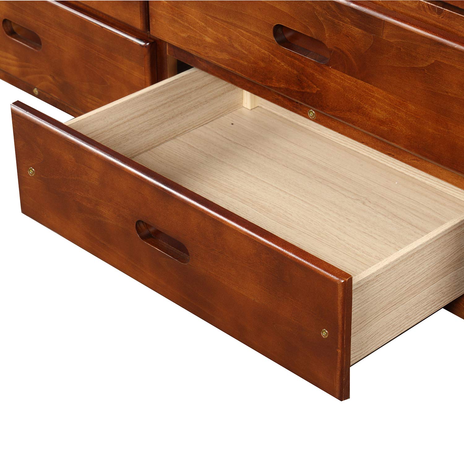 Merax Twin Daybed with 6 Drawers - Wooden Twin Size Platform Storage Bed Frame, No Box Spring Needed, Walnut Finish - Perfect for Guest Rooms, Dormitories & Small Space Living
