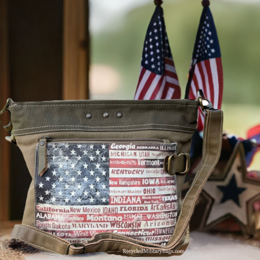 Patriotic American Flag Crossbody Purse - USA Themed Shoulder Bag for Women | Perfect for 4th of July, Veterans Day & Patriotic Events