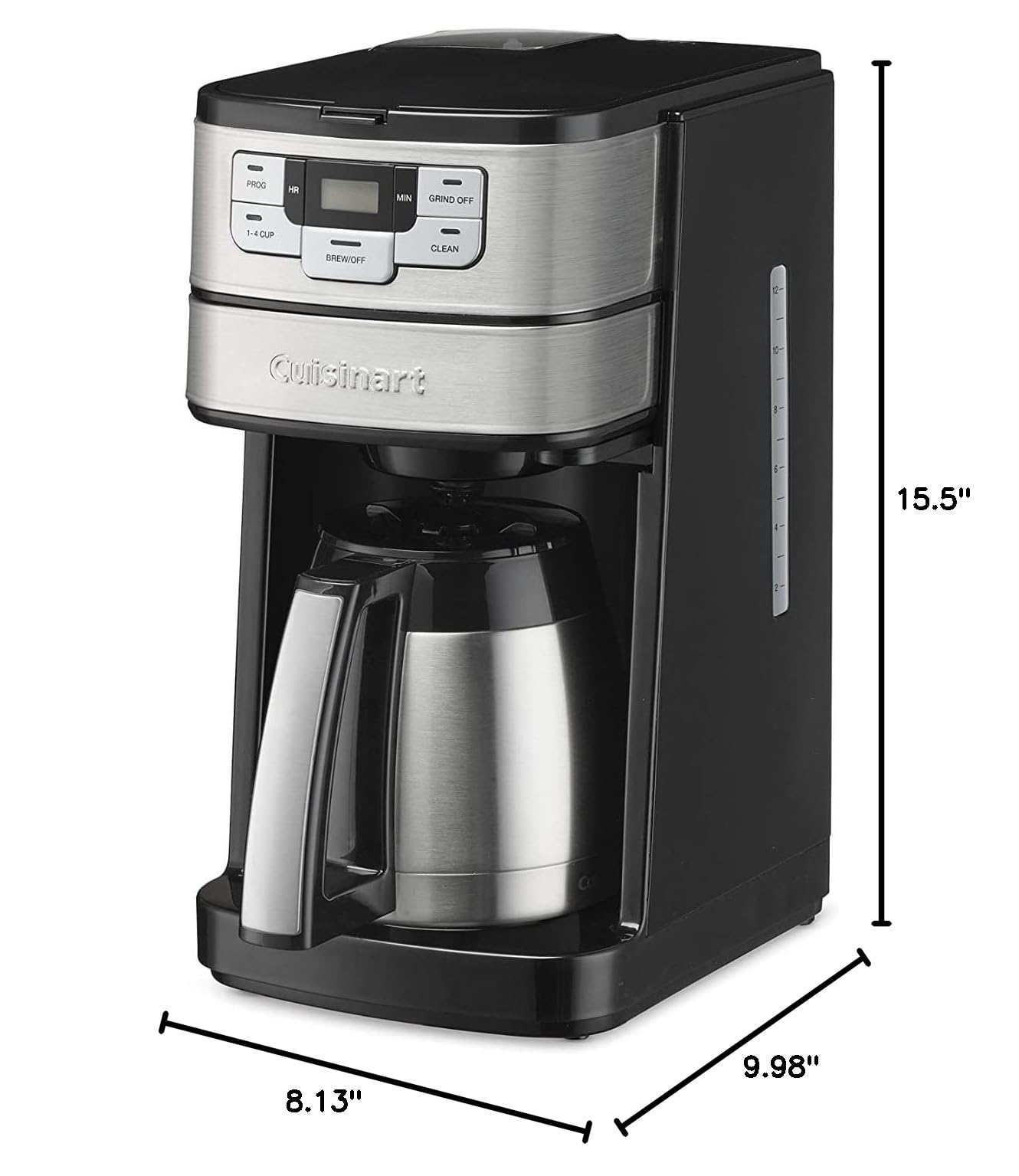 Cuisinart DGB-450NAS 10-Cup Automatic Grind & Brew Coffee Maker with Built-in Grinder - Black/Silver - Perfect for Home, Office & Entertaining