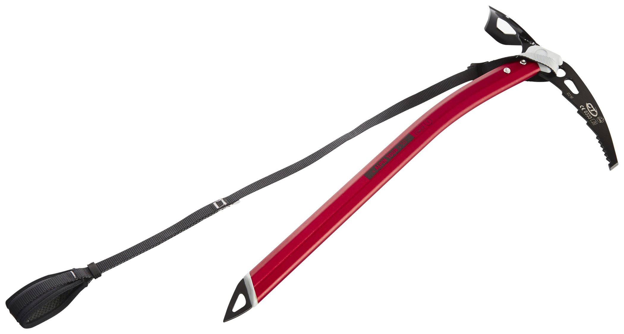 Premium Ice Pick Alpin Tour 50cm - Heavy Duty Mountaineering Tool for Climbing & Ice Fishing - Red - Perfect for Alpine Adventures & Winter Survival Gear