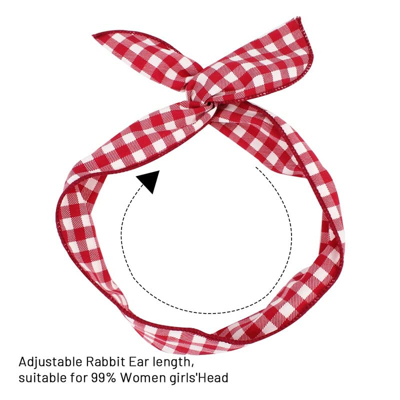 FAMEZA Women's Fashion Headbands - 6 Pack Wire Twist Headbands with Polka Dot, Plaid, Leopard & Floral Prints, Rabbit Ears & Tie Design - Perfect for Everyday Wear, Parties, Cosplay & Photo Shoots