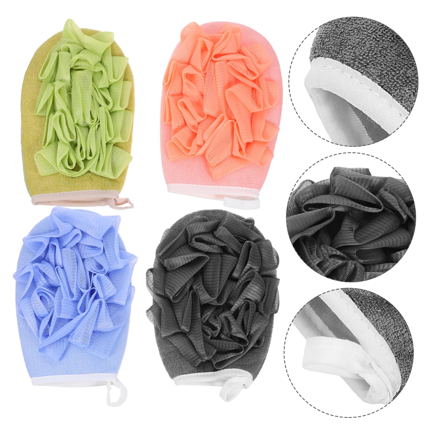 Korean Back Scrubber Ball - 4pcs Viscose Bath Mitt for Deep Exfoliation & Shower Use