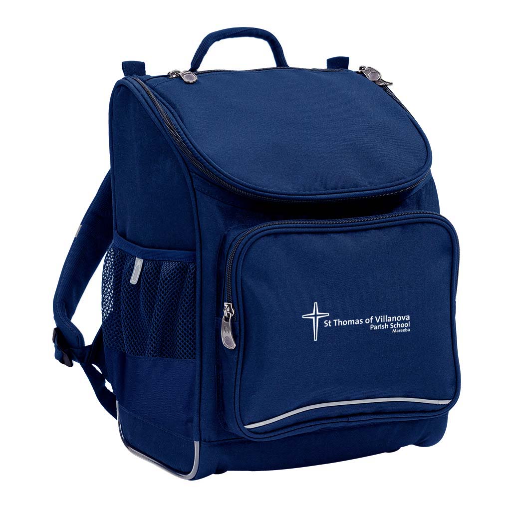 St. Thomas of Villanova Mighty Tuff Pack 24L Navy Blue Durable Backpack for School, College & Travel - Water Resistant Bookbag with Laptop Compartment
