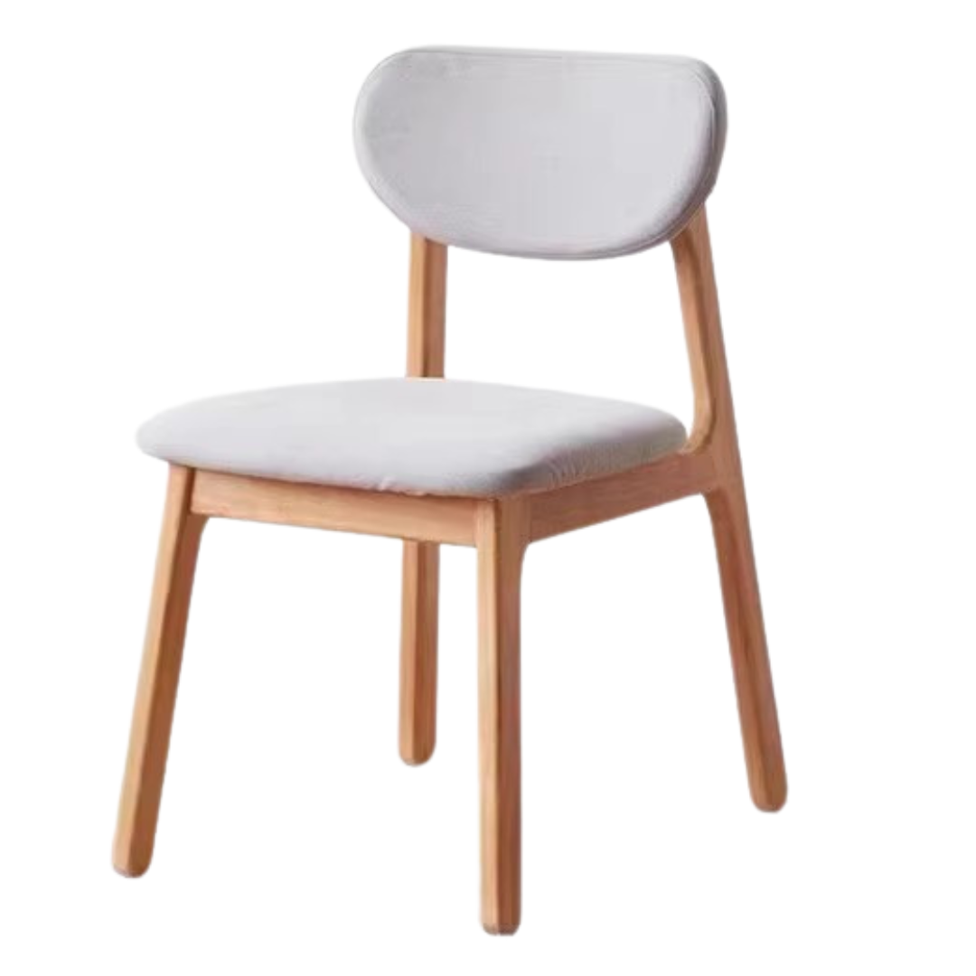 18.1x22x30.7 inch/ 46.3x56.5x78сm/Natural Wood color/ 4 pcs rubber wood soft chair gravel white