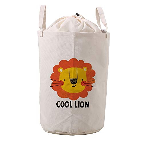 LifeCustomize Large Laundry Hamper Basket with Cute Lion Head Design - Foldable Waterproof Clothes Storage Bin, Toy Organizer with Handles for Nursery, Kids Room & Bedroom Organization | Perfect for Baby Clothes, Toys & Home Storage