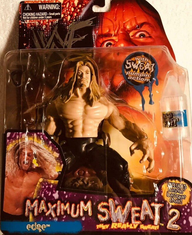 1999 WWF Jakks Pacific Maximum Sweat Series 2 Edge Action Figure - Vintage Wrestling Collectible for Fans & Display - Perfect for WWE Memorabilia Collections & Nostalgic Home Decor