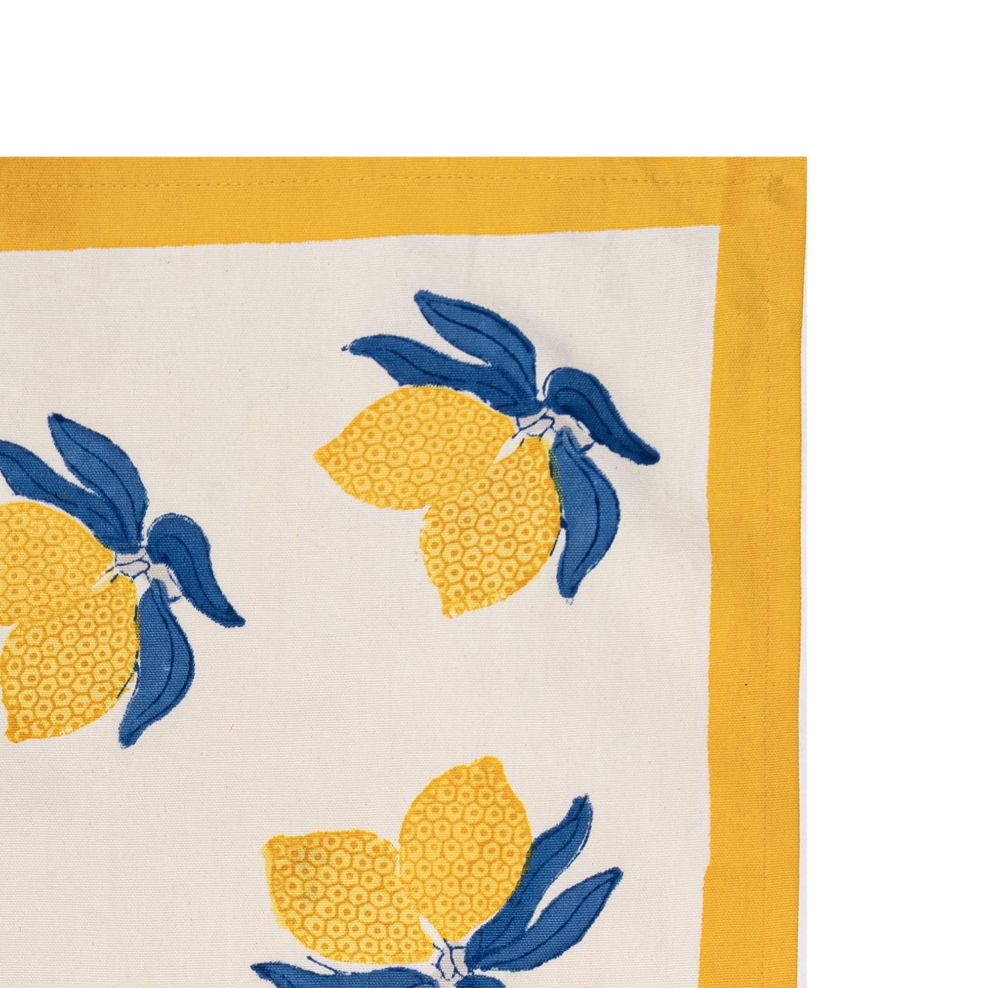 Organic Lemon Tree Tea Towels Set of 3 - 20x30 Inch Blue & Yellow Cotton Kitchen Towels for Drying Dishes, Decor & Gift Giving
