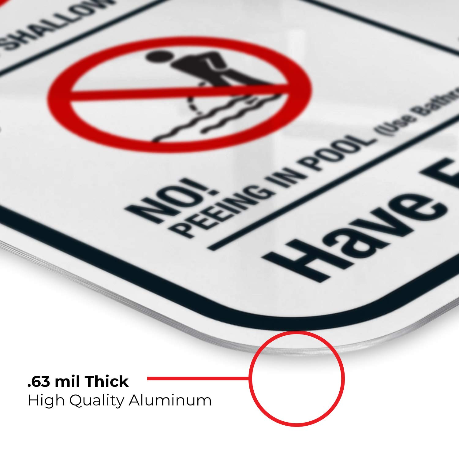 Pool Rules Sign - 12x18 Inches Rust-Free .063 Aluminum, Fade-Resistant Backyard Sign for Swimming Pools, Made in USA - Ideal for Residential & Public Pools, Spas, Water Parks
