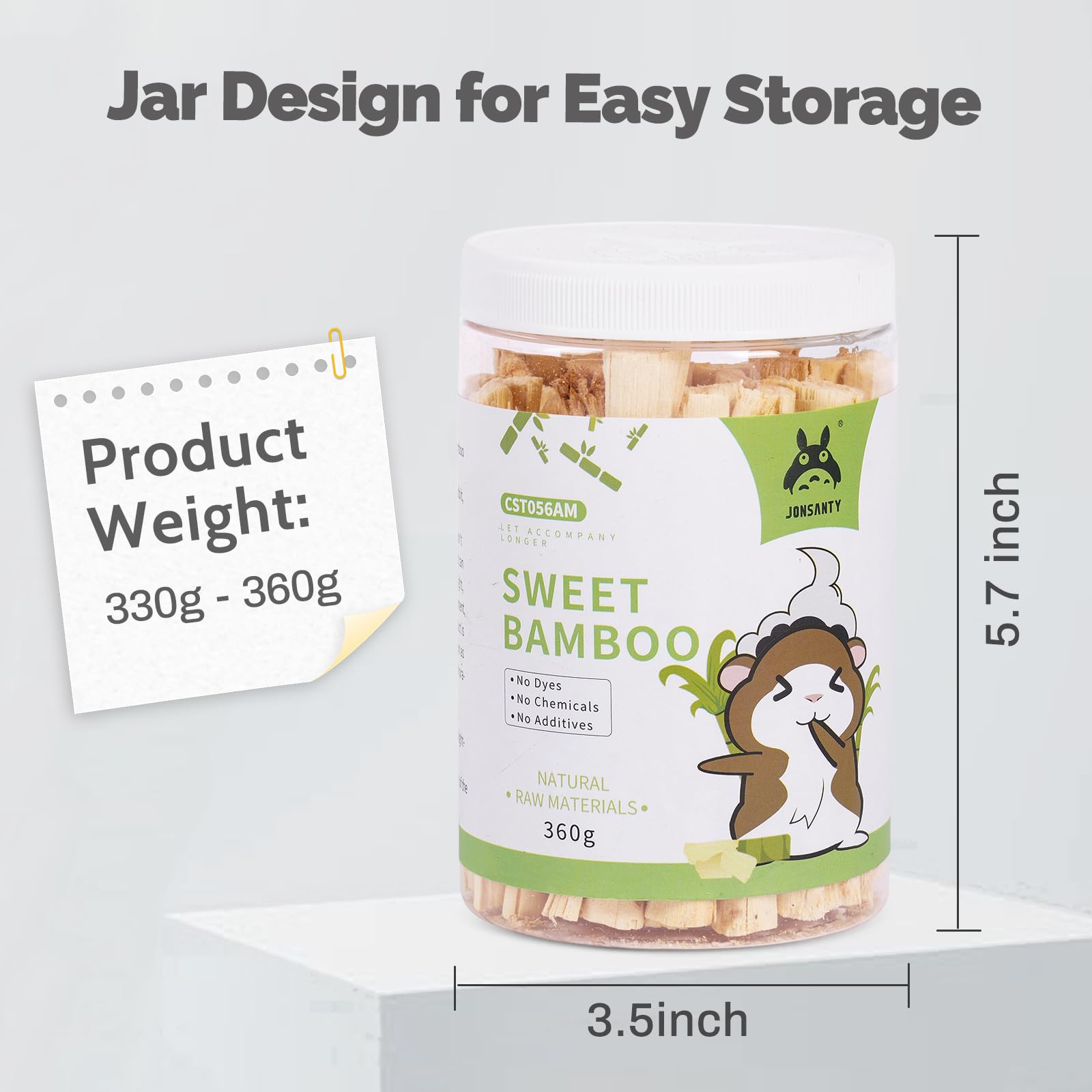Natural Sweet Bamboo Chew Toys for Rabbits, Guinea Pigs, Hamsters - 330g Small Animal Teeth Cleaning Toy to Prevent Overgrowth | Perfect for Cage Enrichment & Dental Health