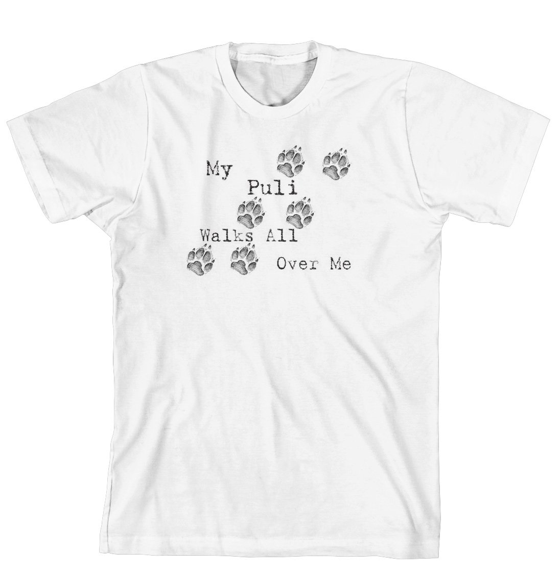 Cahoon's Closet 'My Puli Walks All Over Me' Funny Dog Lover T-Shirt - Comfortable Cotton Tee for Puli Owners & Dog Lovers - Perfect for Walks, Dog Parks & Casual Wear