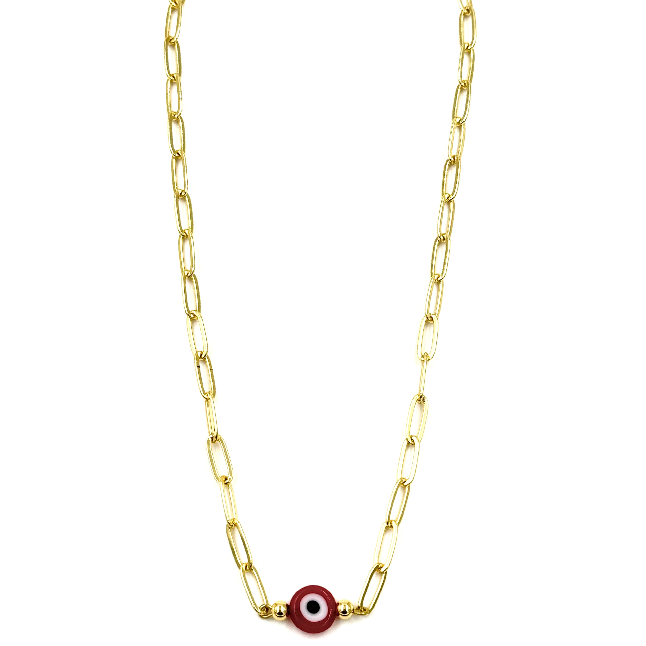 Ashley Gold Stainless Steel Evil Eye Necklace - Gold Plated Colorful Protection Pendant for Women | Perfect for Everyday Wear, Gift Giving & Spiritual Jewelry Collection