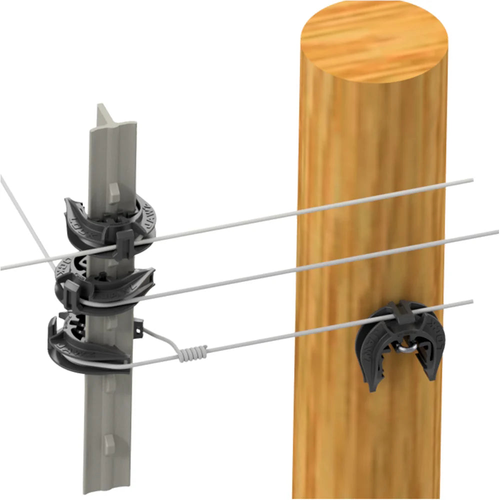 LockJawz HD 360 T-Post Electric Fence Insulator - Heavy Duty Rotatable Wire Holder for Livestock, Farm & Ranch Fencing - Weatherproof & Durable for Outdoor Use