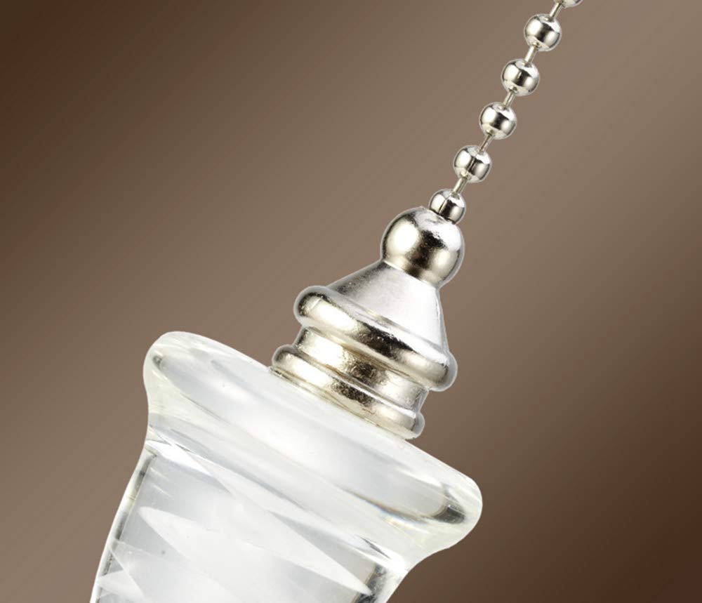 12 Inch Brushed Nickel Acorn Glass Pendant Ceiling Fan Pull Chain - Decorative Silver Tone Light Fixture Accessory for Home, Bedroom & Living Room (1 Pack)