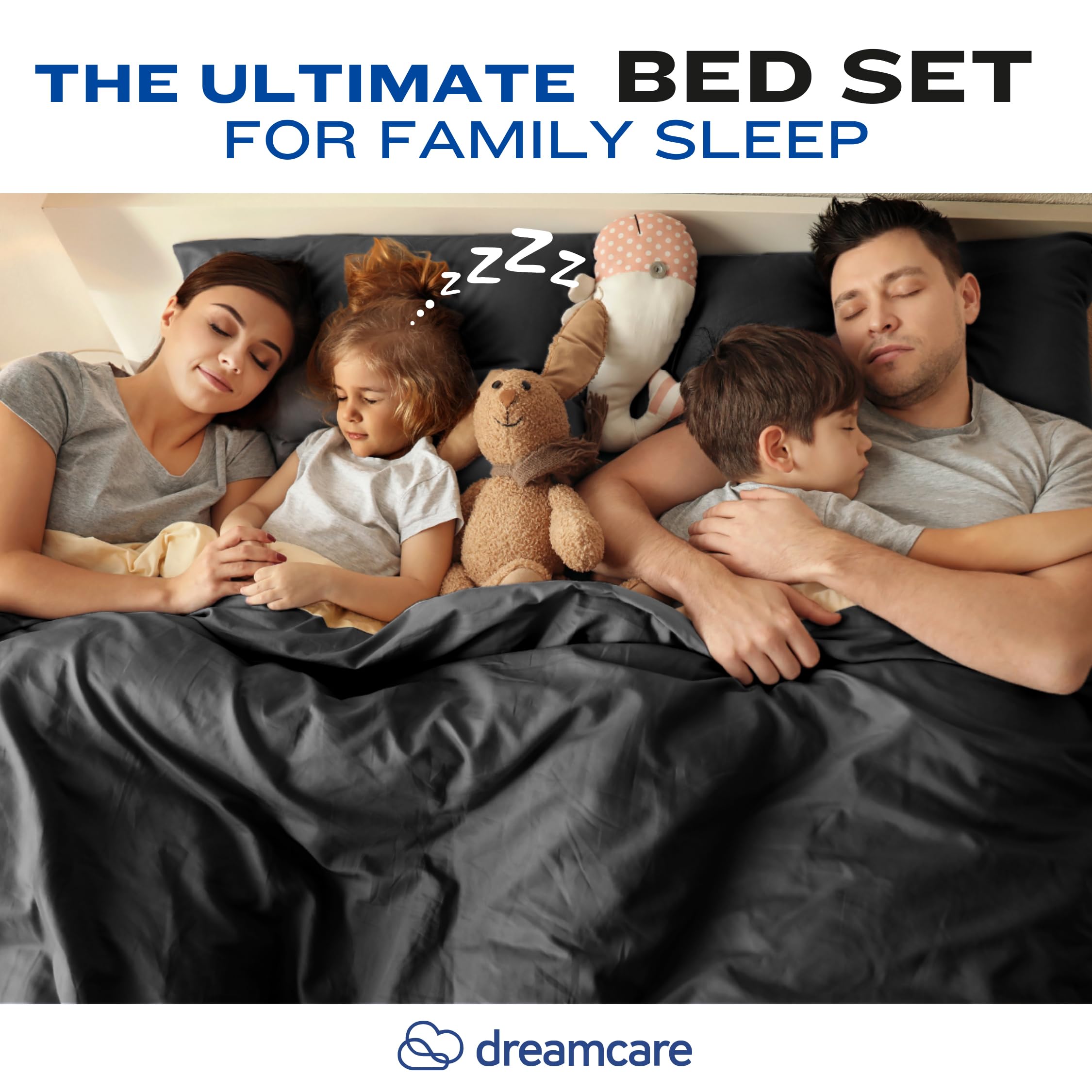 DREAMCARE Queen Size Cooling Bed Sheets Set - 4pc Deep Pocket Fitted Sheet, Flat Sheet & Pillowcases - 15