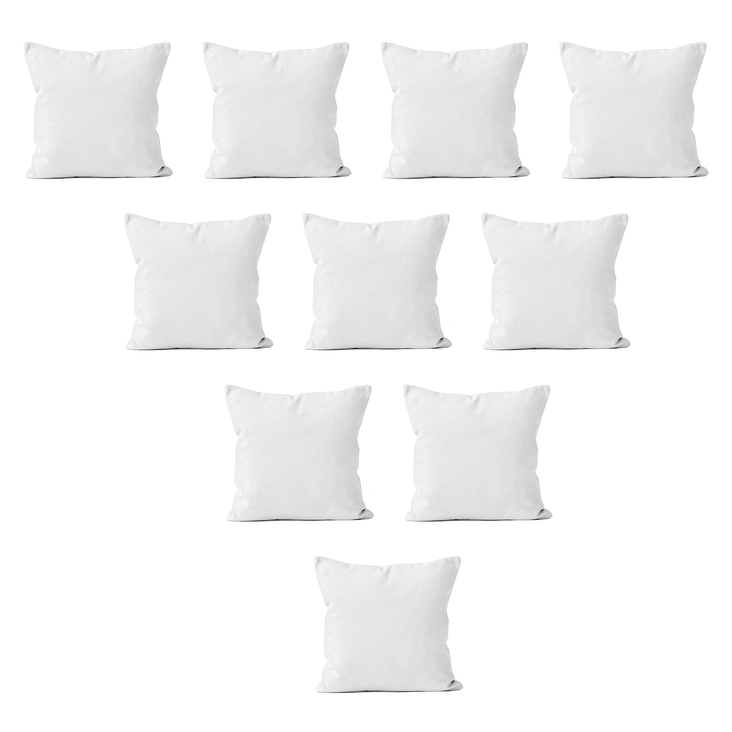 Premium Encasa XO Cotton Throw Pillow Covers 18x18 Inches (Set of 10) - Soft White Decorative Cushion Covers for Living Room, Bedroom, Sofa & Couch | No Insert Needed | Durable Hidden Zipper Closure | Perfect for Home Decor, Interior Design & Cozy Comfort