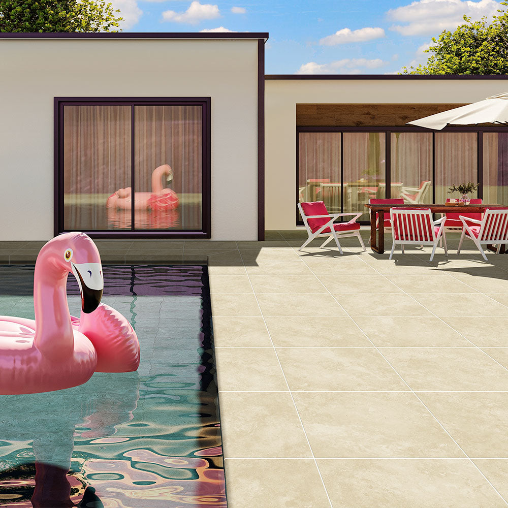 Premium Tivoli Beige 600x600x20mm Outdoor Porcelain Paver Tile - Durable & Weather-Resistant for Patios, Pool Decks & Garden Pathways