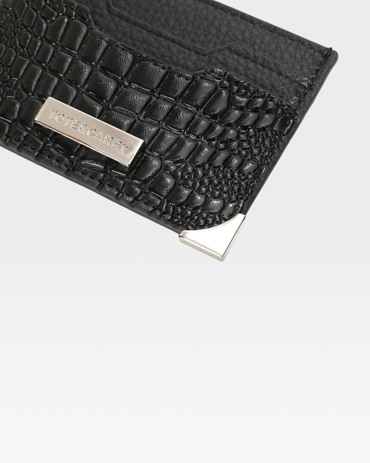 Black Croc Card Holder Wallet - Slim RFID Blocking Credit Card Case for Men & Women - Perfect for Travel, Shopping & Everyday Use