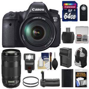 Canon EOS 6D DSLR Camera with EF 24-105mm f/4L IS USM & EF 70-300mm f/4-5.6 IS II Lenses + 64GB Memory Card Bundle - Professional Photography Kit for Travel, Portraits & Wildlife Shooting