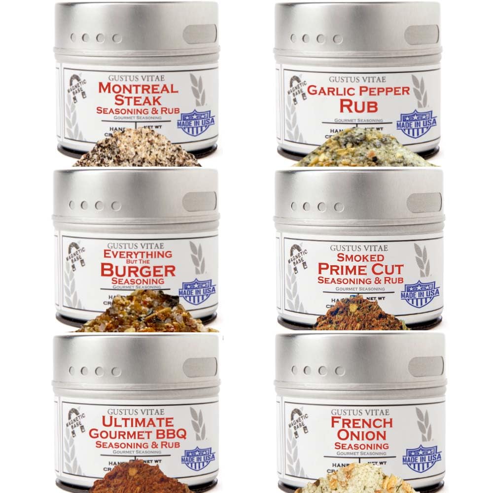 **Gourmet Steak & Beef Seasoning Gift Set - 6 All-Natural Spice Blends for BBQ, Grilling & Cooking | Non-GMO, Sustainably Sourced, Handcrafted in USA | Perfect for Ribs, Burgers, Steaks & Marinades | Gustus Vitae #893**    *(Note: The original title was already well-optimized, so this version maintains key SEO elements while slightly improving readability and adding usage scenarios.)*