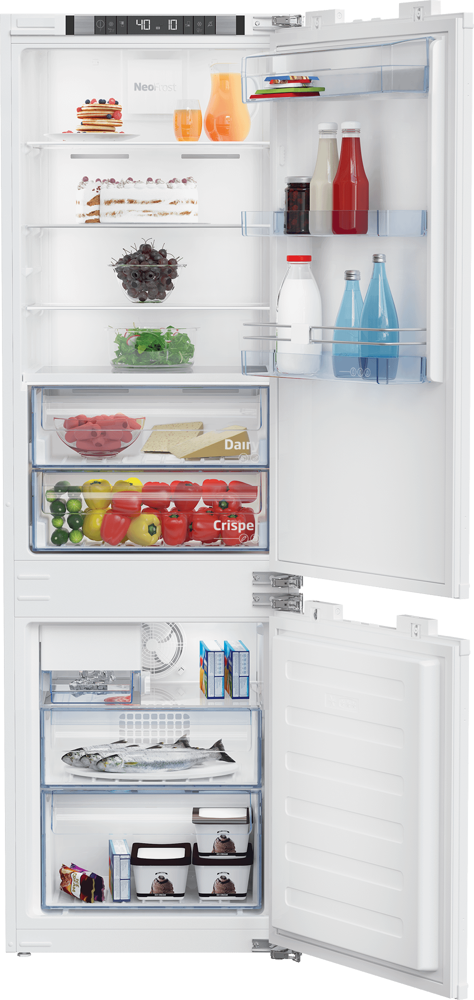 Beko BBBF2410IM2 24-Inch Built-In Bottom Freezer Refrigerator - Energy Efficient Kitchen Appliance for Modern Homes & Restaurants