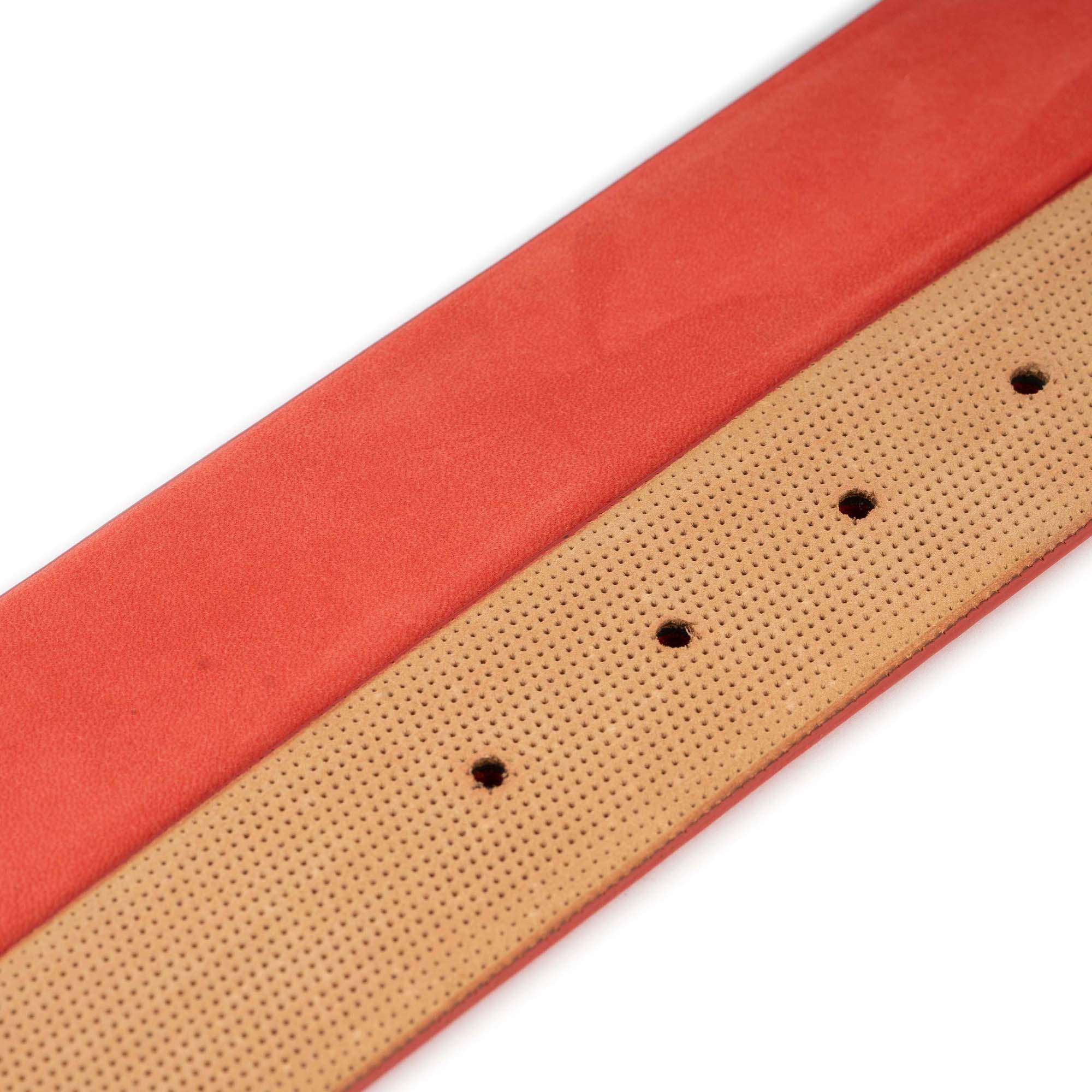 Premium Red Nubuck Leather Belt Strap Replacement for Montblanc Buckles - Genuine Leather Belt for Men, Dress Belt for Business & Formal Occasions