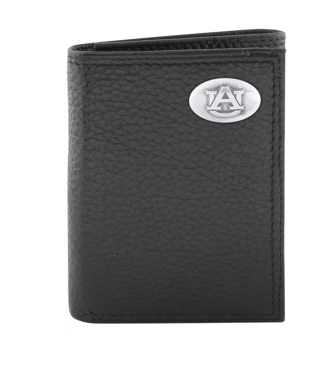 Auburn Tigers NCAA Pebble Grain Leather Trifold Wallet with Concho - Perfect for Gameday, School Spirit & Everyday Use