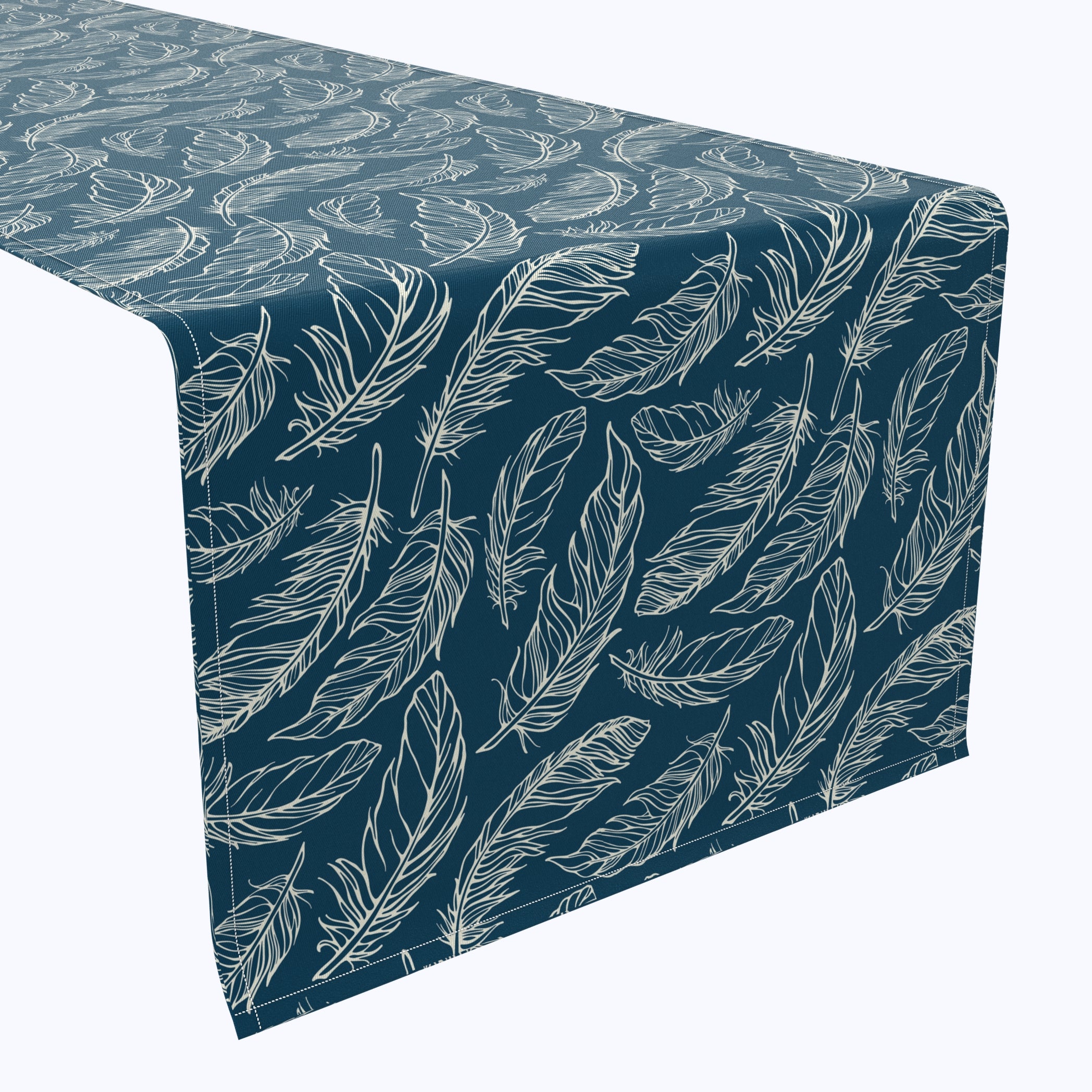 Elegant Calligraphy Feathers Table Runners for Weddings, Parties & Home Decor - Premium Decorative Dining Table Scarf for Special Occasions