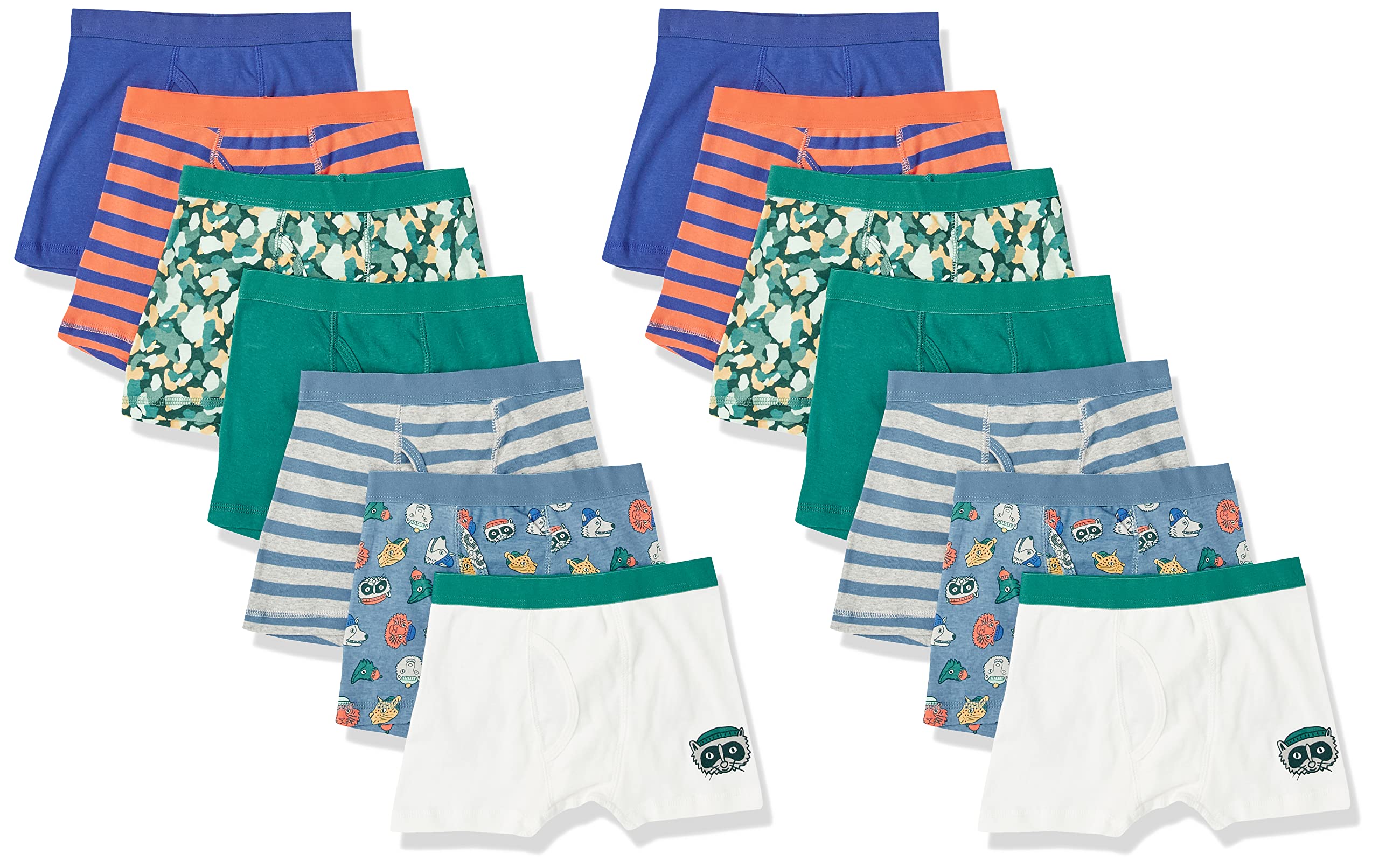 Amazon Essentials Boys' Cotton Boxer Briefs Underwear - Soft Breathable Multipack (3/5/7 Pack) for School, Sports & Everyday Comfort