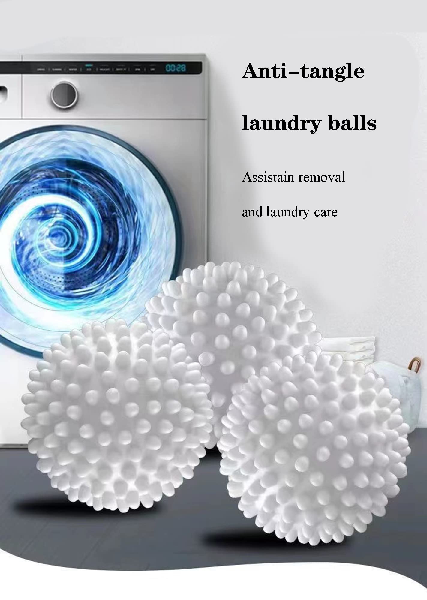 6 Pack Eco-Friendly Wool Dryer Balls for Laundry - Reduce Drying Time, Static & Pet Hair - Reusable Fabric Softener Alternative for Clothes, Bedding & Towels - Perfect for Large Loads & Energy Savings