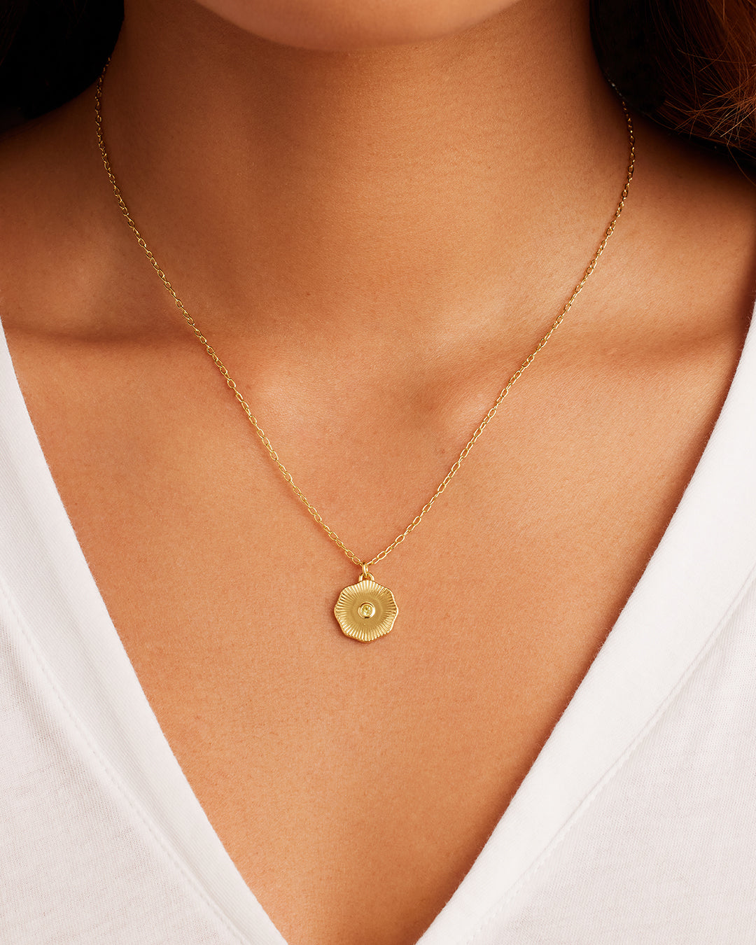 Birthstone Coin Necklace - Personalized Sterling Silver Pendant Jewelry for Women - Perfect Gift for Birthday, Anniversary & Mother's Day | Elegant Everyday Wear & Special Occasions