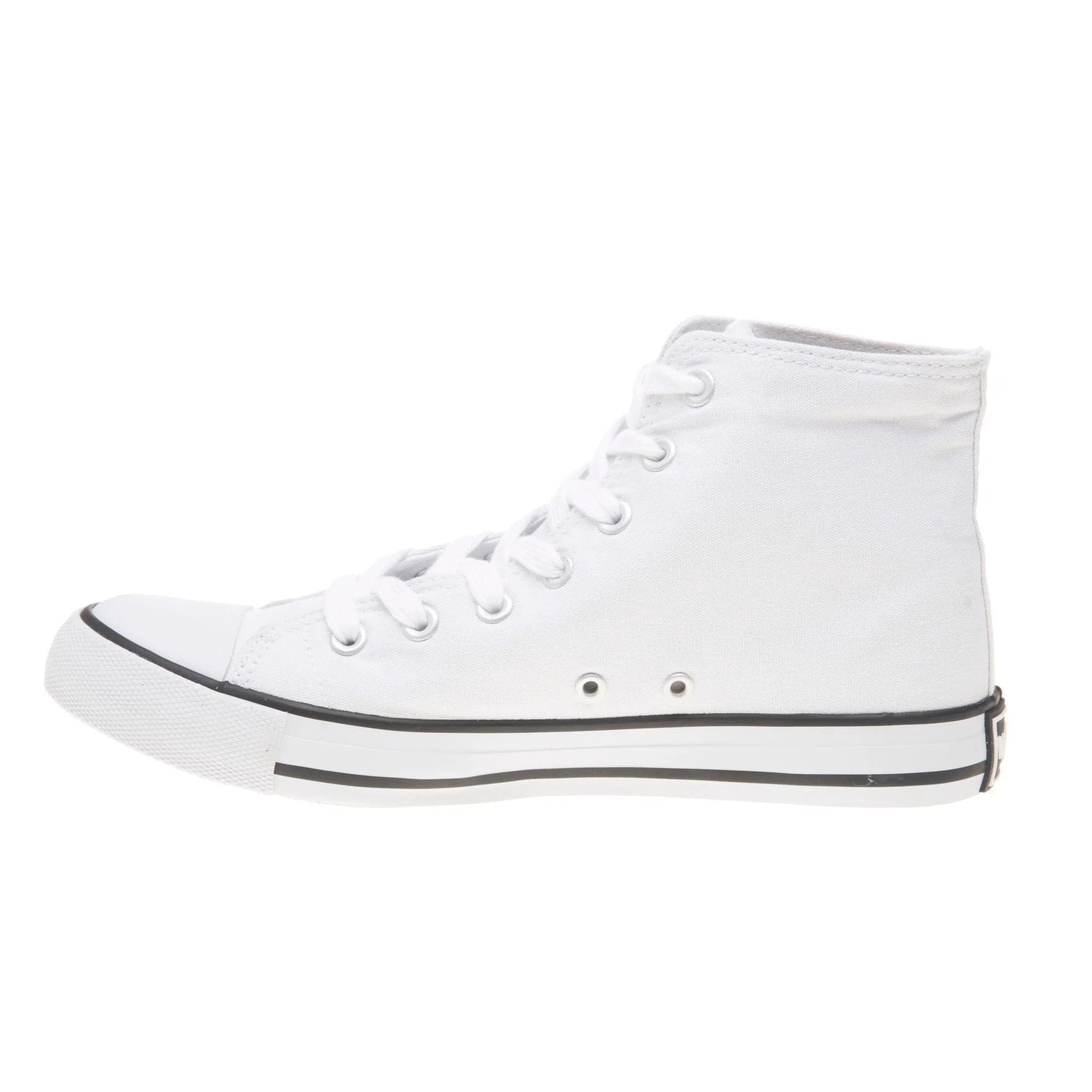 Vegan High Top Sneakers for Women - White | Eco-Friendly Canvas Shoes for Casual Wear, Gym & Street Style