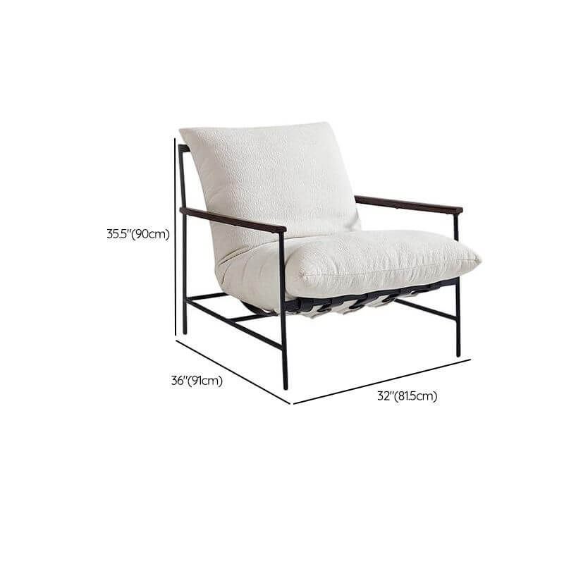 Minimalist White Armchair with Tufted Back & Button Detail - Removable Slipcover & Cushions - Modern Living Room, Bedroom or Office Accent Chair for Home Decor