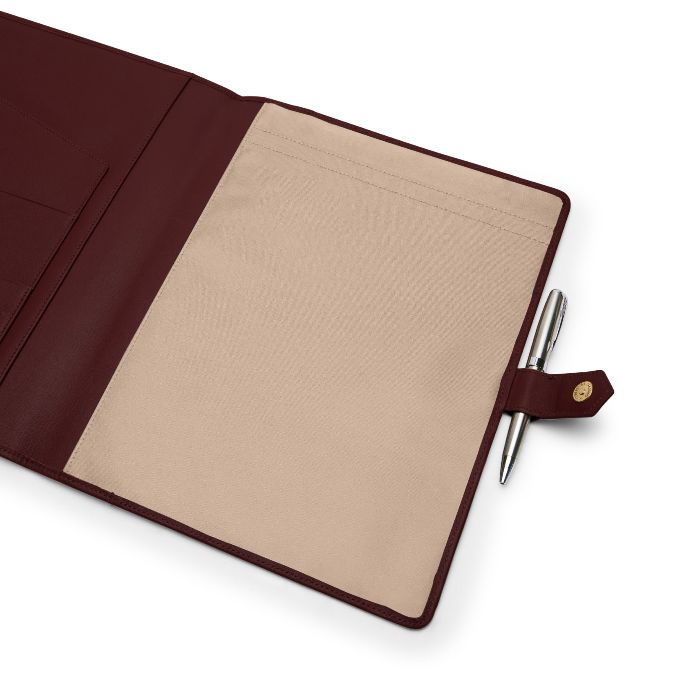 Professional Bordeaux Letter Snap Padfolio - Executive Portfolio with Notepad Holder for Business Meetings & Office Organization - Perfect for Corporate Gifts & Presentations