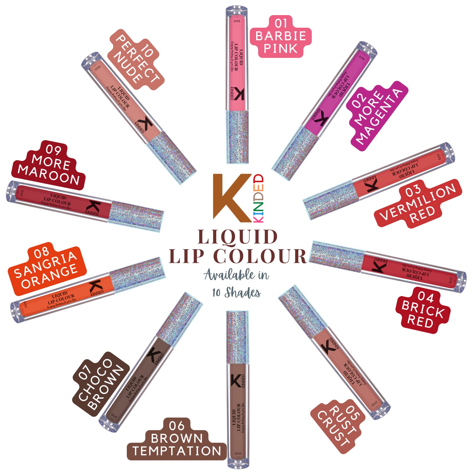 KINDED Liquid Lipstick Set - Vitamin E Enriched, Waterproof, Long-Lasting Matte Lip Color (2 Pack, 6ml Each) in More Magenta & Perfect Nude Shades | Perfect for Everyday Wear, Date Night & Special Occasions