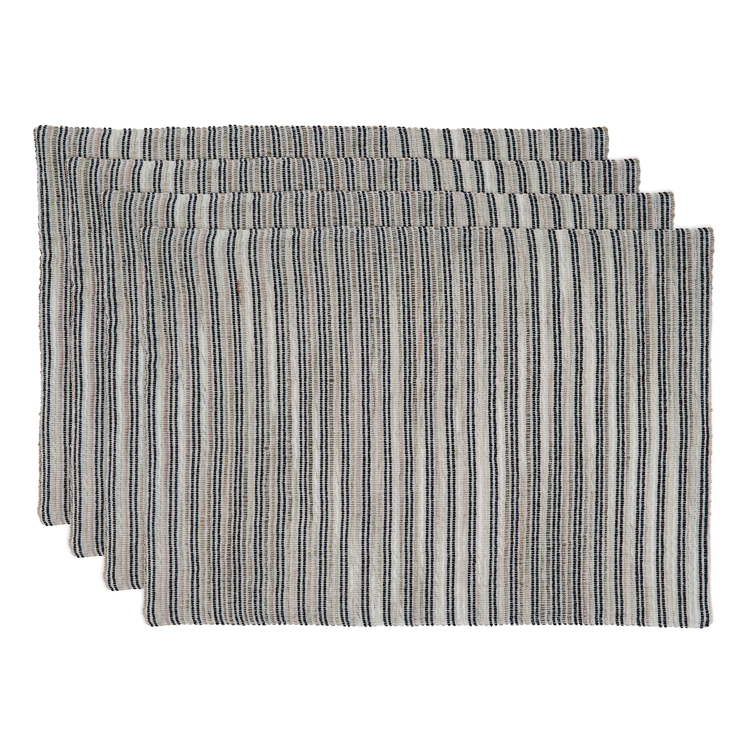 Premium Corded Line Placemats Set of 4 - Elegant Table Decor for Dining Room, Kitchen, and Party Settings - Durable & Stylish Place Mats for Everyday Use and Special Occasions