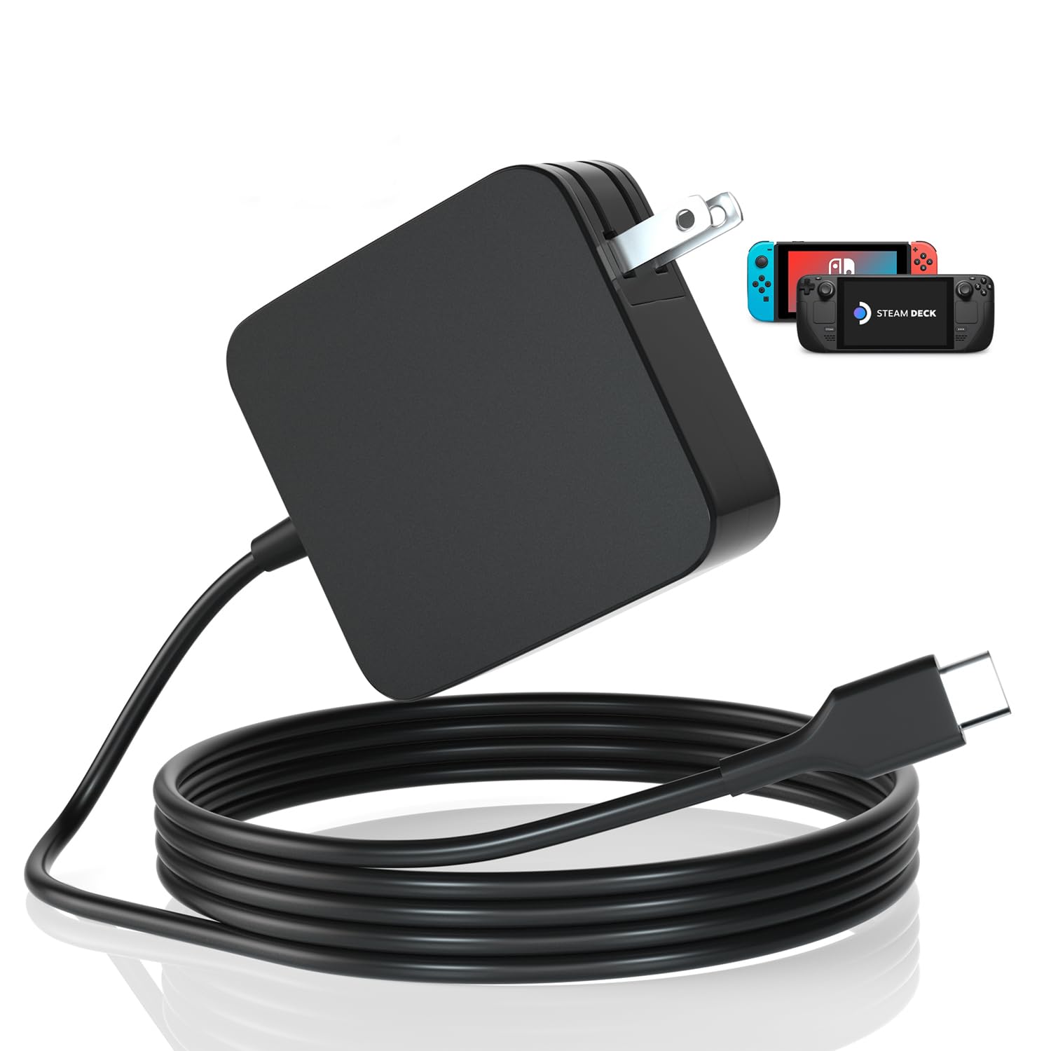 45W USB C Fast Charger with 6FT Cable - PD 3.0 Wall Adapter for Steam Deck, Nintendo Switch, Samsung Galaxy S23/S22 - Portable Gaming & Travel Charging Solution