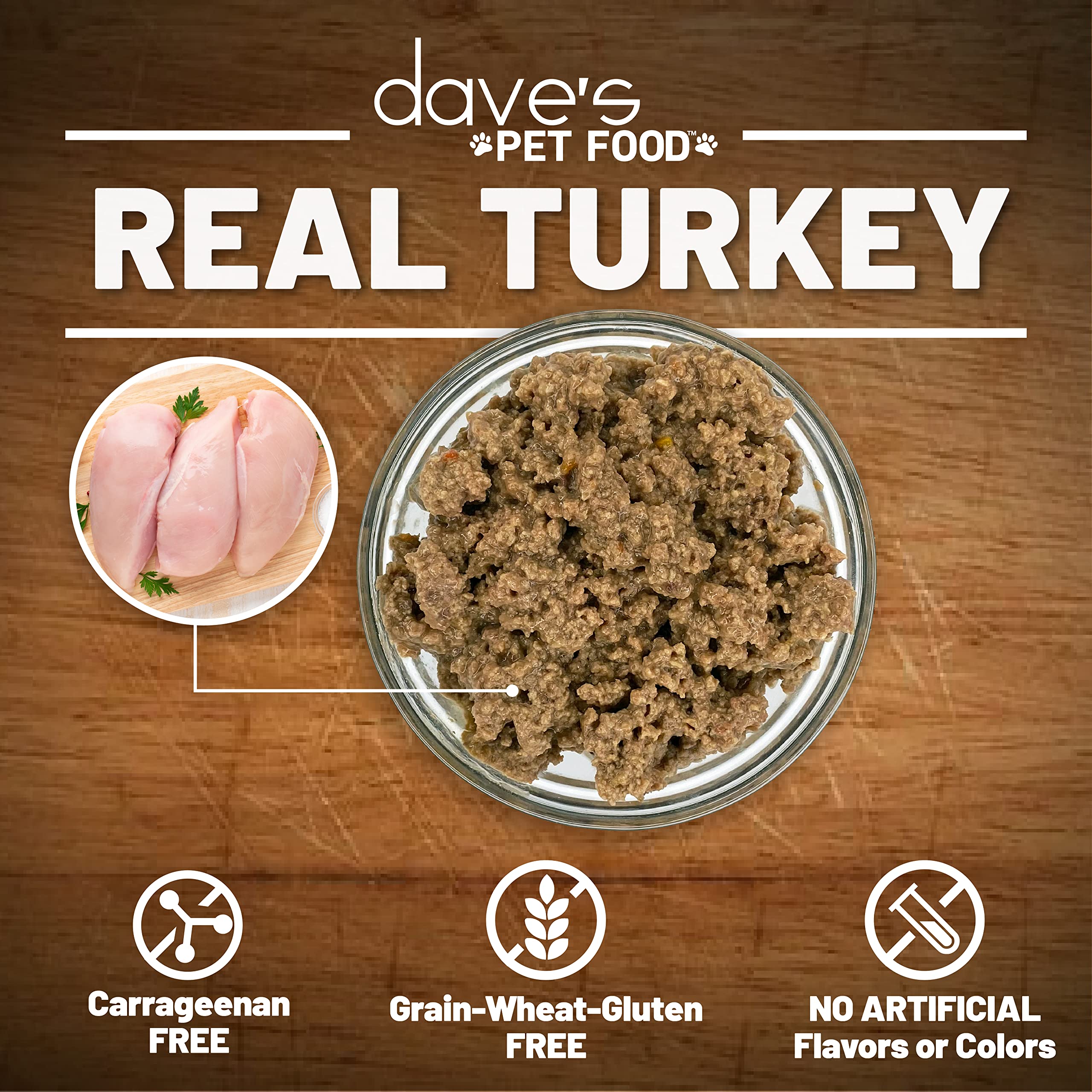 **Dave's Grain-Free Turkey Pate Wet Cat Food - Made in USA, Natural & Healthy Canned Cat Food with Added Vitamins & Minerals, Carrageenan-Free, 5.5 oz (24-Pack) - Perfect for Indoor Cats & Sensitive Stomachs**