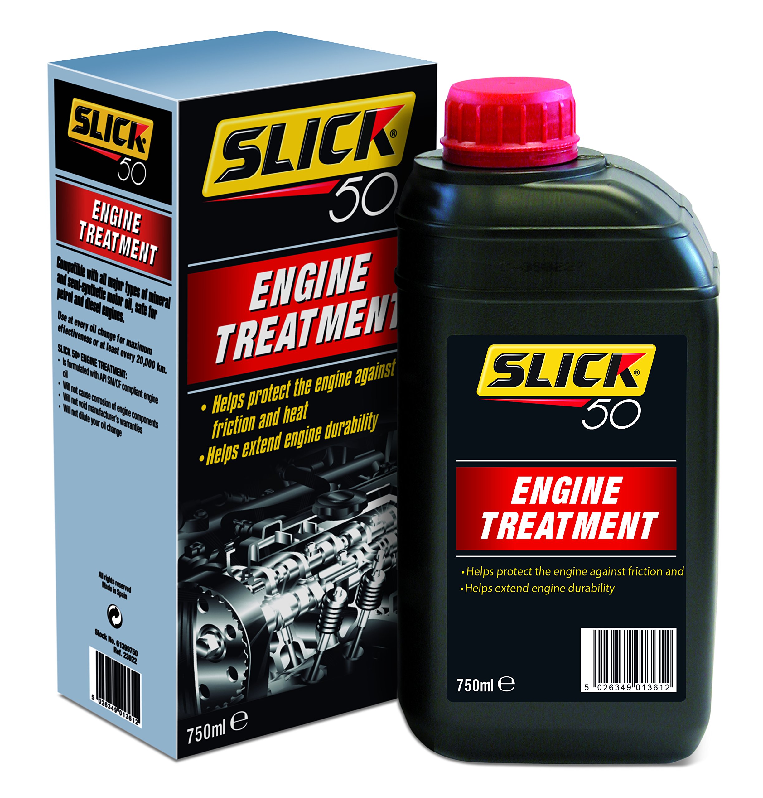 Slick 50 Engine Treatment 750ml - High Performance Engine Oil Additive for Cars, Trucks & Motorcycles | Reduces Friction & Extends Engine Life | Ideal for Daily Commuting, Long Road Trips & Heavy-Duty Use