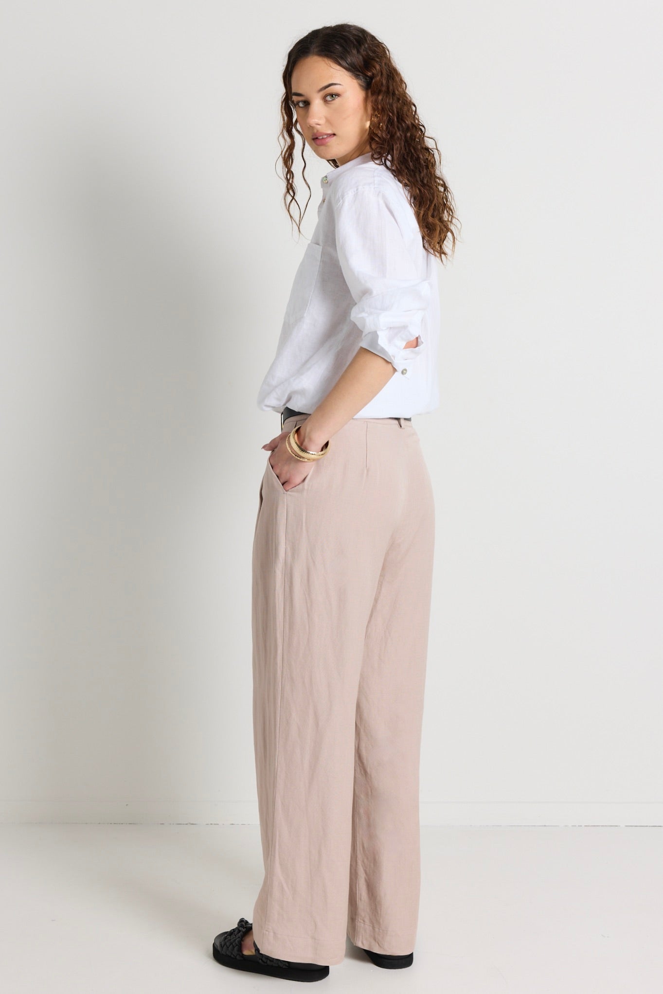 Fjord Mushroom Linen Blend Men's Casual Pants - Comfortable & Stylish for Outdoor Adventures, Travel & Everyday Wear