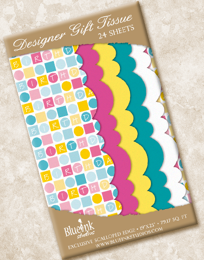 Scalloped Tissue Paper Squares for Birthday Party Decorations - Perfect for Gift Wrapping, Party Favors & DIY Crafts