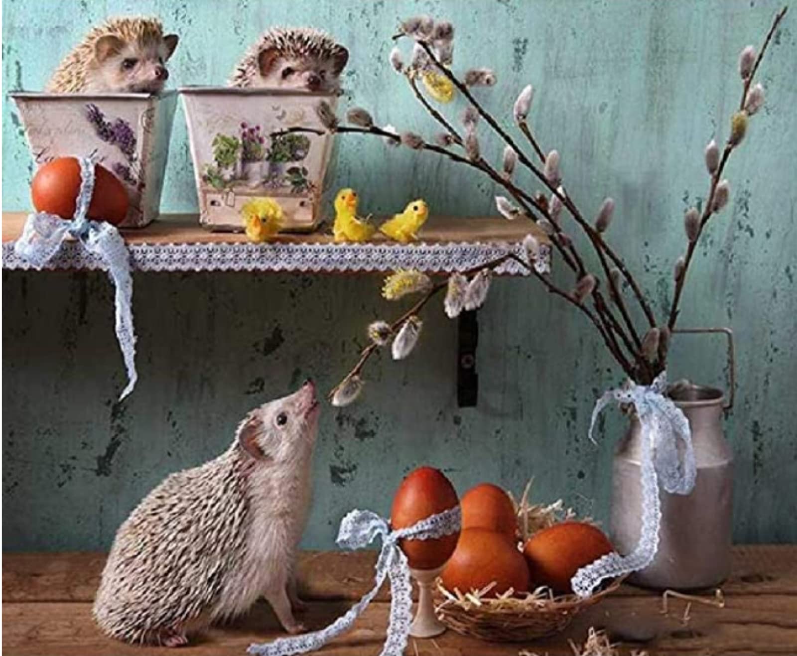 Three Cute Little Hedgehogs - 4000 Piece Wooden Puzzle - Family Game, Team Building Activity, Perfect Gift for Lovers or Friends - Ideal for Home Decor, Stress Relief, and Creative Bonding