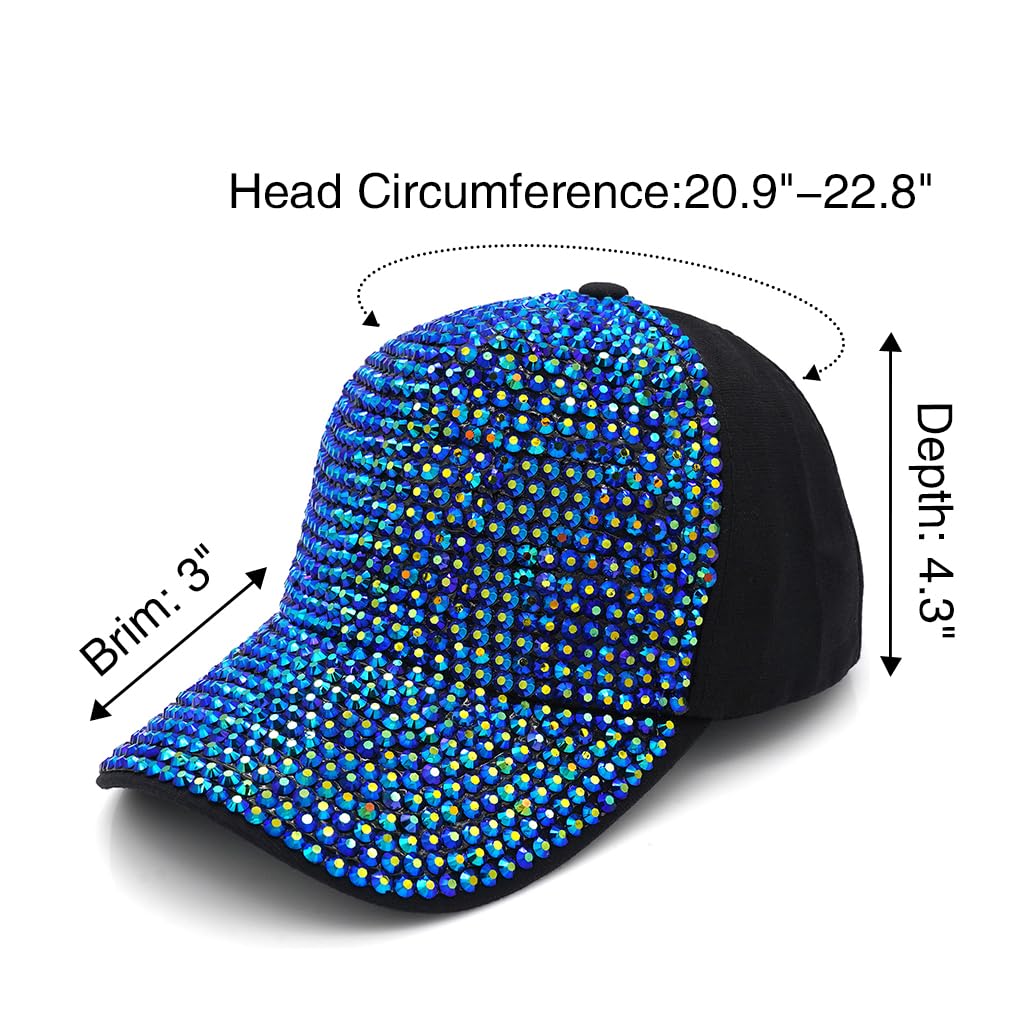 Sparkling Rhinestone Baseball Cap for Women - Adjustable Bling Crystal Studded Sun Hat | Fashionable Casual & Sports Wear for Outdoor Activities, Parties, and Everyday Style
