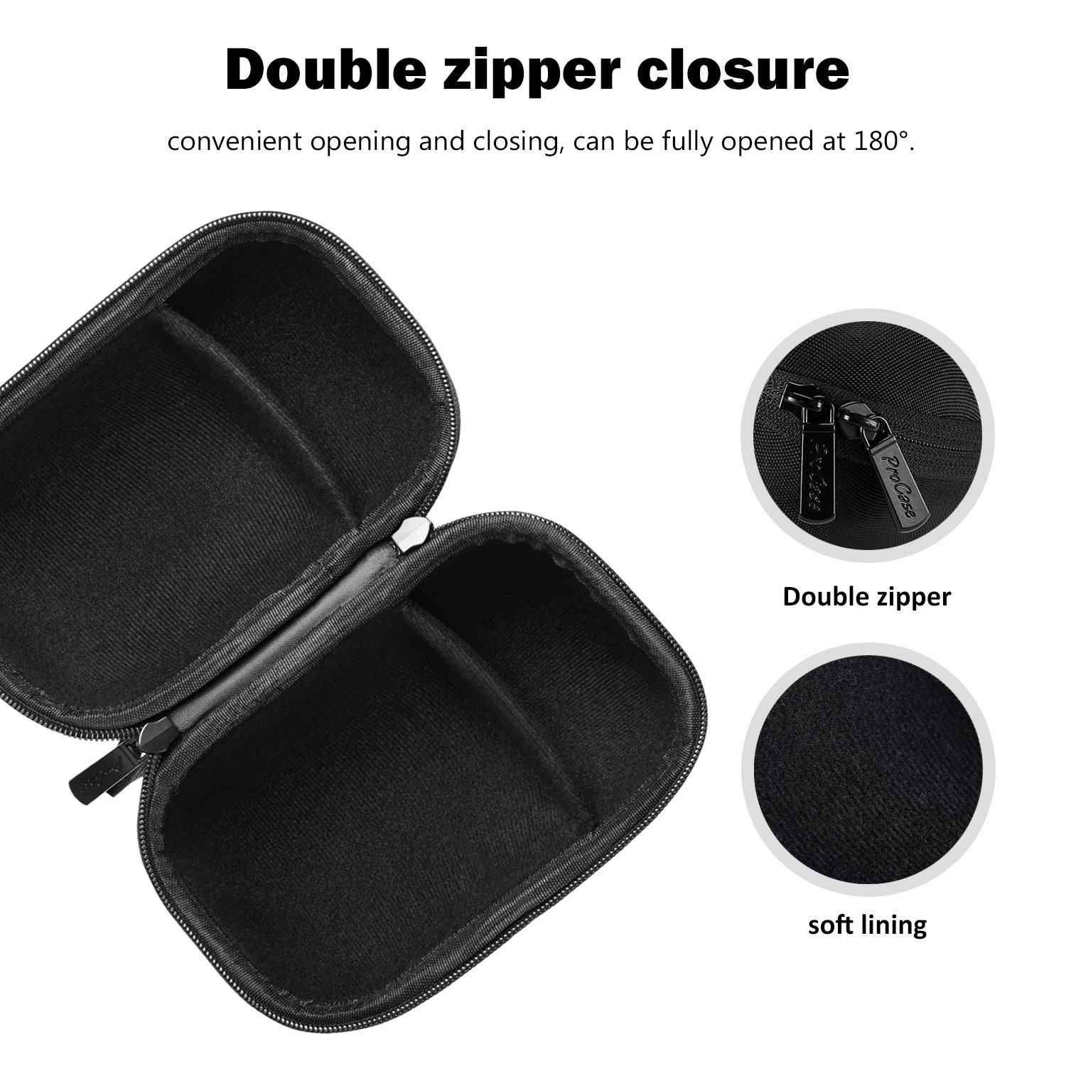 ProCase Hard Protective Case for Ultimate Ears WONDERBOOM/WONDERBOOM 2 Speaker - Durable Travel Carrying Bag with Charger & USB Cable Storage - Perfect for Outdoor Adventures, Beach Trips & Travel - Black