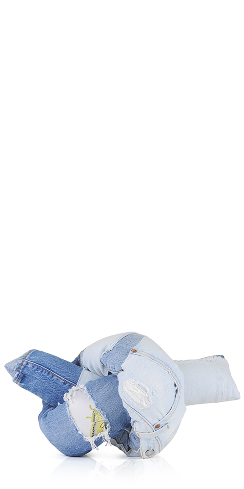 Denim Baby Knot Pillow III - Soft & Safe Infant Head Support for Newborns & Toddlers - Perfect for Car Seats, Strollers, and Cribs